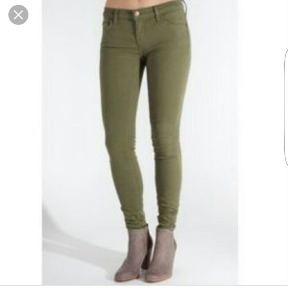 J Crew Olive Green Toothpick Jeans 31